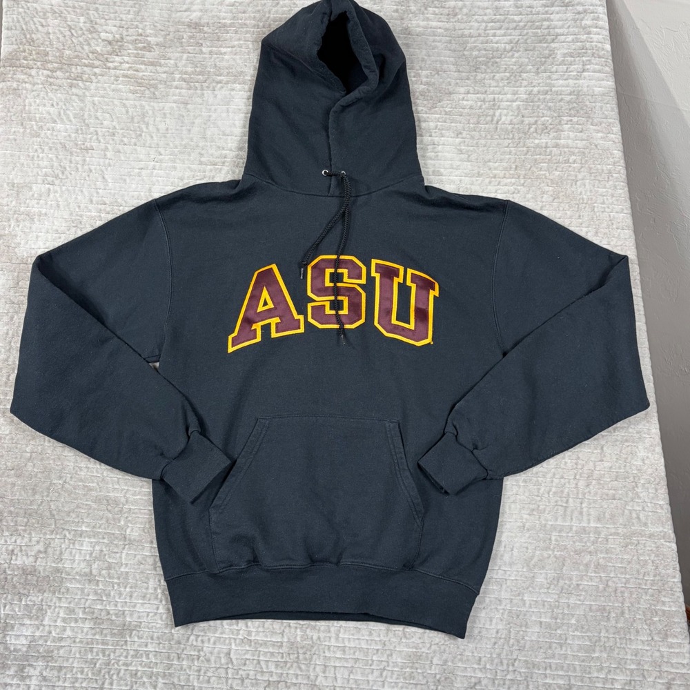 Champion ASU Arizona State University Hoodie Black Maroon Gold Mens Medium ASU